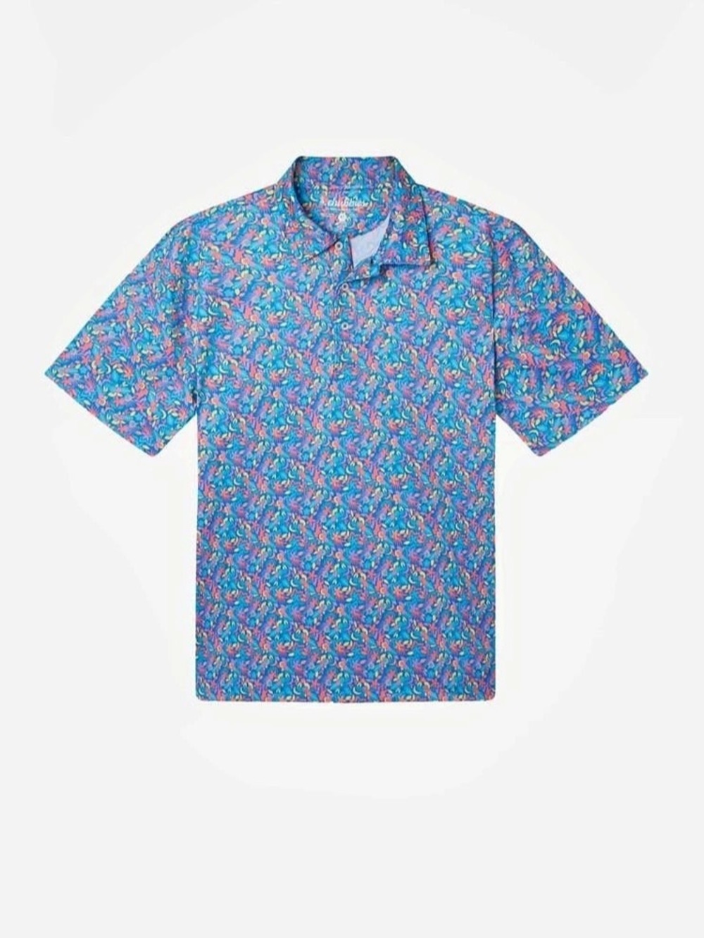 Chubbies The Electric Flowers Performance Polo Blue & Pink
